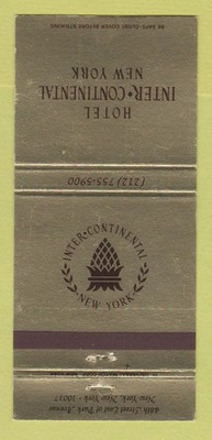 Matchbook Cover - Hotel Inter Continental New York City 30 Strike