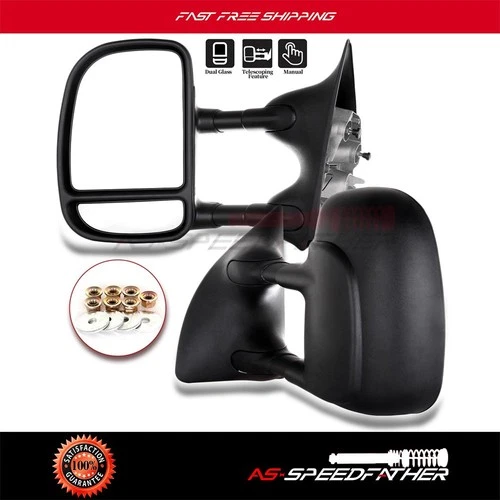 Towing Mirrors Manual Telescoping Fold For 99-16 Ford F250 Super Duty Truck Pair