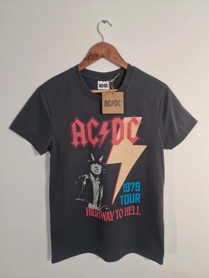 AC/DC T-Shirt Highway to Hell 1979 Tour Double Print Schwarz Größe S Neu