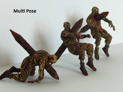 5x Leiche Gefangener Grimdark Fantasy bemalte Miniaturen Grabenkreuzzug NPC DnD 32