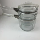 Vintage Pyrex Flameware Double Boiler with Lid #6283 3 Pieces 1 1/2 QT USA Made
