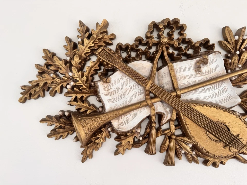 "Placa colgante de pared de madera de colección cancionero de música laúd cuerno italiano Rubatos 34x17""" Foto 2 de 4