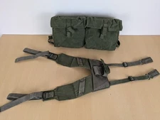 Vintage British Army Webbing Pouches & Harness Military Issue Ammunition Cases