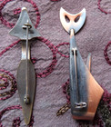 Pins Brooches (2) Kim & Made in England Hieroglyphics & Copper Cat Long & Narrow — photo 3
