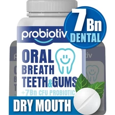 Oral Probiotics for Mouth Bad Breath 7 Billion CFU - Chewable Dental Probioti...