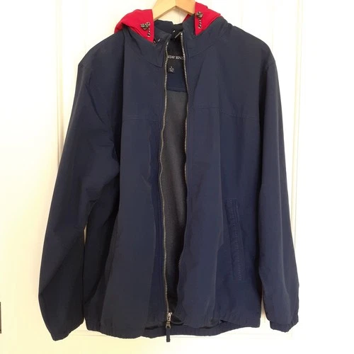 Lands' End Men's Zip Up Nylon Jacket with Mesh Lining & Hood Blue Size L (42-44) image 4