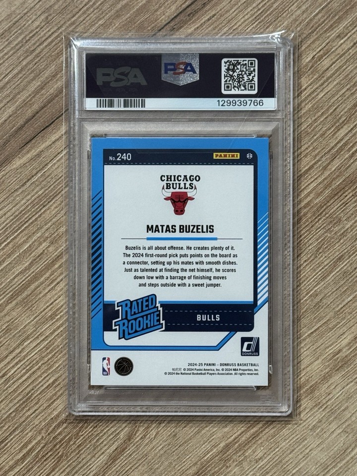 2024-25 Donruss Matas Buzelis Rated Rookie Red International #240 Bulls ...