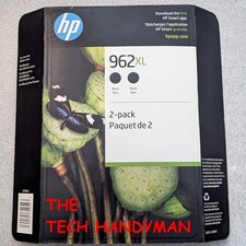 2-PACK HP GENUINE 962XL BLACK INK RETAIL BOX OFFICEJET PRO 9025 9025e 9028e