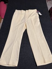 Vintage 80s American Trouser Made In USA Pants Mens 36x27 Maize Yellow NWT