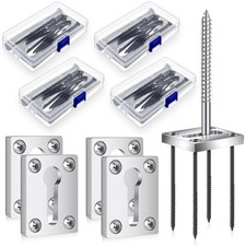 Shimeyao 4 Sets Newel Post Mounting Kit, Handrail 0.39 x 3.94 inches, Silver