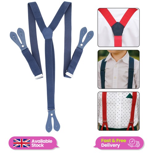 Kids Luxury Y-Back Braces – Elastic Suspenders for Boys & Girls Formal Wedding - Picture 50 of 101
