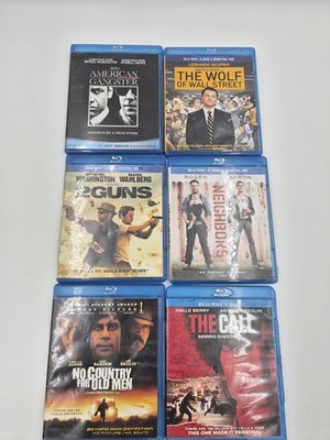 Universal Sony Blu-ray DVD Lot: American Gangster, Wolf of Wall Street, 2 Guns