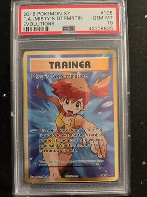2016 Pokemon XY Evolutions #108 Full Art / Misty's Determination PSA 10
