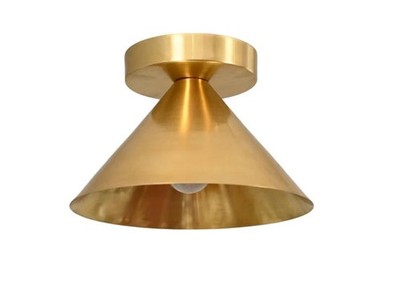 Mid Century Modern 1-Light Raw Brass Sputnik Flush Mount Ceiling Light