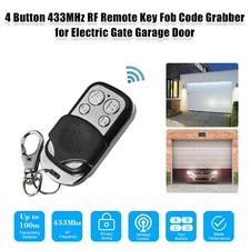 4 Button 433MHz RF Remote Key Fob Code Grabber for Electric Gate Garage Door