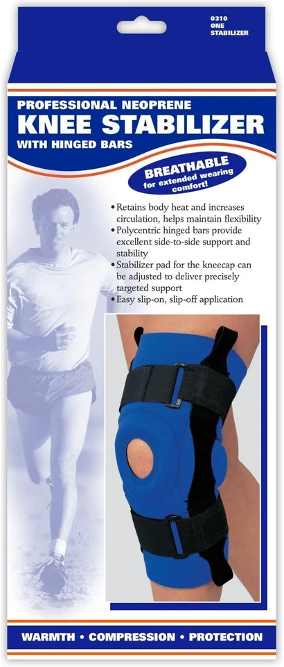 Champion/OTC Estabilizador de Rodilla, Barras con Bisagras, Neopreno, Negro, 3X-Grande Foto 3 de 4