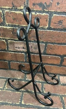 Vintage Heavy Duty Wrought Iron Picture/ Plate/ Book Holder Display Easel Stand