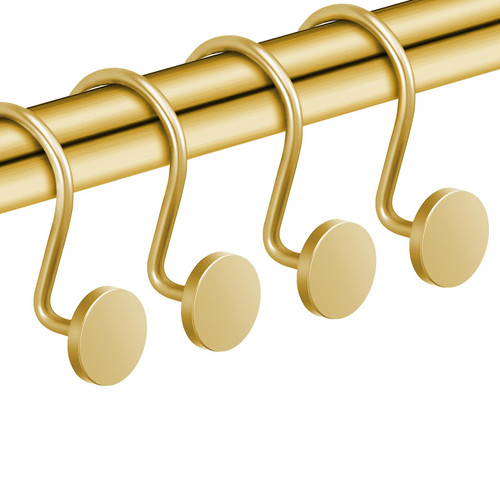 CHICTIE Gold Shower Curtain Hooks, Rustproof Shower Curtain Rings for Bathroo...