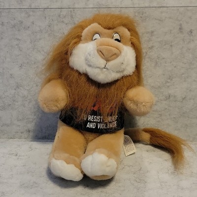 D.A.R.E. America Lion Plush Stuffed Animal 1999 Brown White Medium
