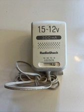 RadioShack AC Adapter Vintage, Model 273-1662A, 1.5-12V 300 mA White Power Cable