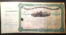 Original-Aktie der Oregon and Transcontinental Company aus dem Jahr 1882