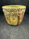 Weller Flemish 1920s Vintage Art Pottery Forest Trees Woodland Jardiniere 5 1/2"