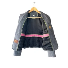 J. Crew Women's Wool Herringbone Blazer Jacket with Embroidered Detail Size 6