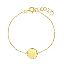 5-6" Small Round Tag ID Baby/Toddler/Kids Bracelet - 14k Gold