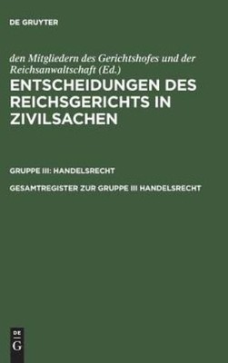 Gesamtregister Zur Gruppe Iii Handelsrecht