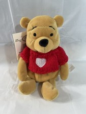 Pooh Bean Bag Beanie Plush 8" Red Sweater Heart Valentine's Day