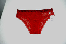 NWT GILLY HICKS HOLLISTER RED RUST EVERYTHING LACE CHEEKY PANTY SIZE XL