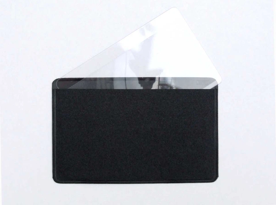 CREDIT CARD size Magnifier magnifying sheet lens Reading glasses + SLEEVE - Image 2 of 3