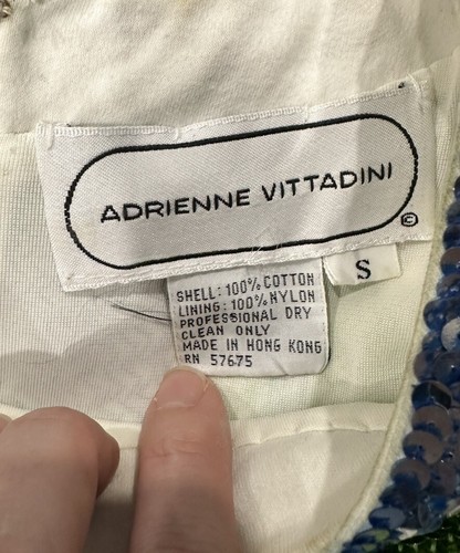 Vtg Adrienne Vittadini Small Set Multicolor Geometric Sequin Embroidered Swiftie - Picture 5 of 12