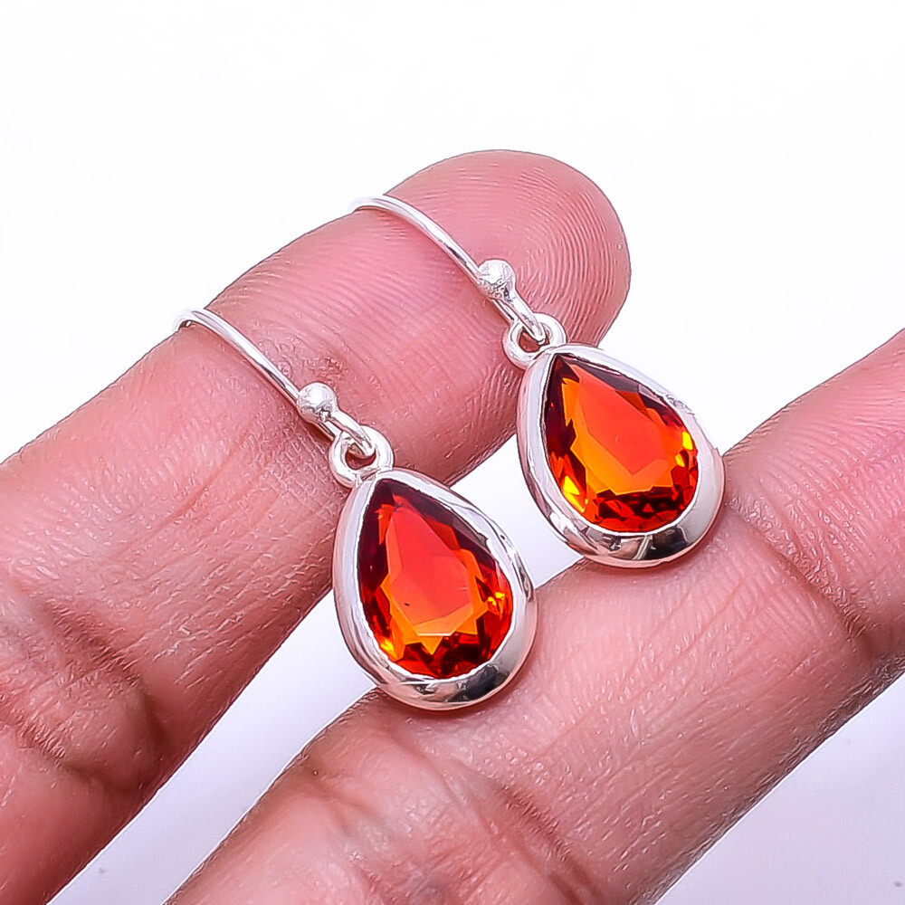Citrine Gemstone 925 Sterling Silver Earrings 1.17 Valentine Gift Idea