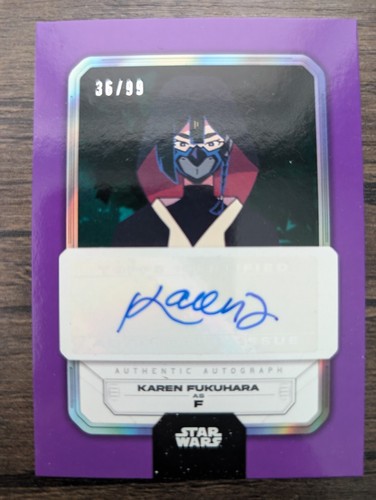 Karen Fukuhara 2023 Topps Star Wars Flagship Purple Auto /99 Card PWE