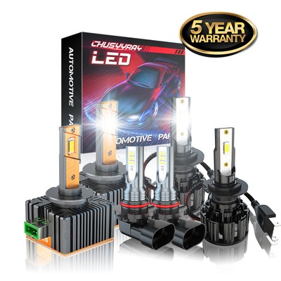 For Jaguar Vanden Plas 2004-2006 LED Headlight High/Low+Fog Bulbs H7 D1S 9006