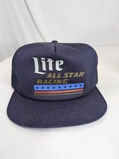 Vtg Lite All Star Racing Trucker Hat Cap Snapback K Products Front Mesh Miller