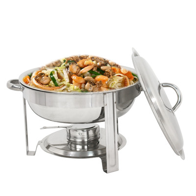 1 Pack Buffet Catering Stainless Steel Chafer Round Chafing Dish 5Qt Party Pack