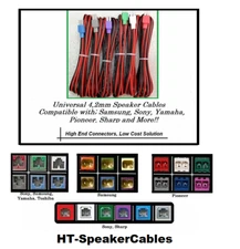 6 Universal 4,2mm 6 Foot/18 AWG Home Theater Speaker Cables Samsung-Sony-Pioneer