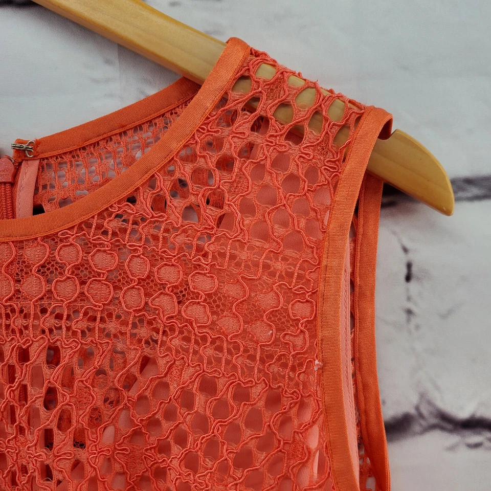 Vestido Vaina SHOSHANNA Para Mujer 4 Crochet Superpuesto Forrado Sin Mangas Cremallera Trasera Foto 2 de 4