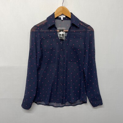 NWT Express Women Button Portofino Shirt Top Blouse Size XS X-Small M253 -17