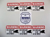 Brinks Adt Home Security System Warning Sticker+camera Decal Signs Brinks Adt Home Security System Warning Sticker+camera Decal Signs