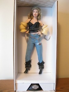 Gorgeous Franklin Mint "CANDY HARLEY DAVIDSON BIKER BABE" doll-NRFB- No COA