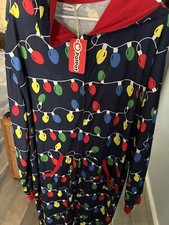PatPat Men's Christmas Pajamas Sz XXL One Piece Xmas Lights Long Sleeve