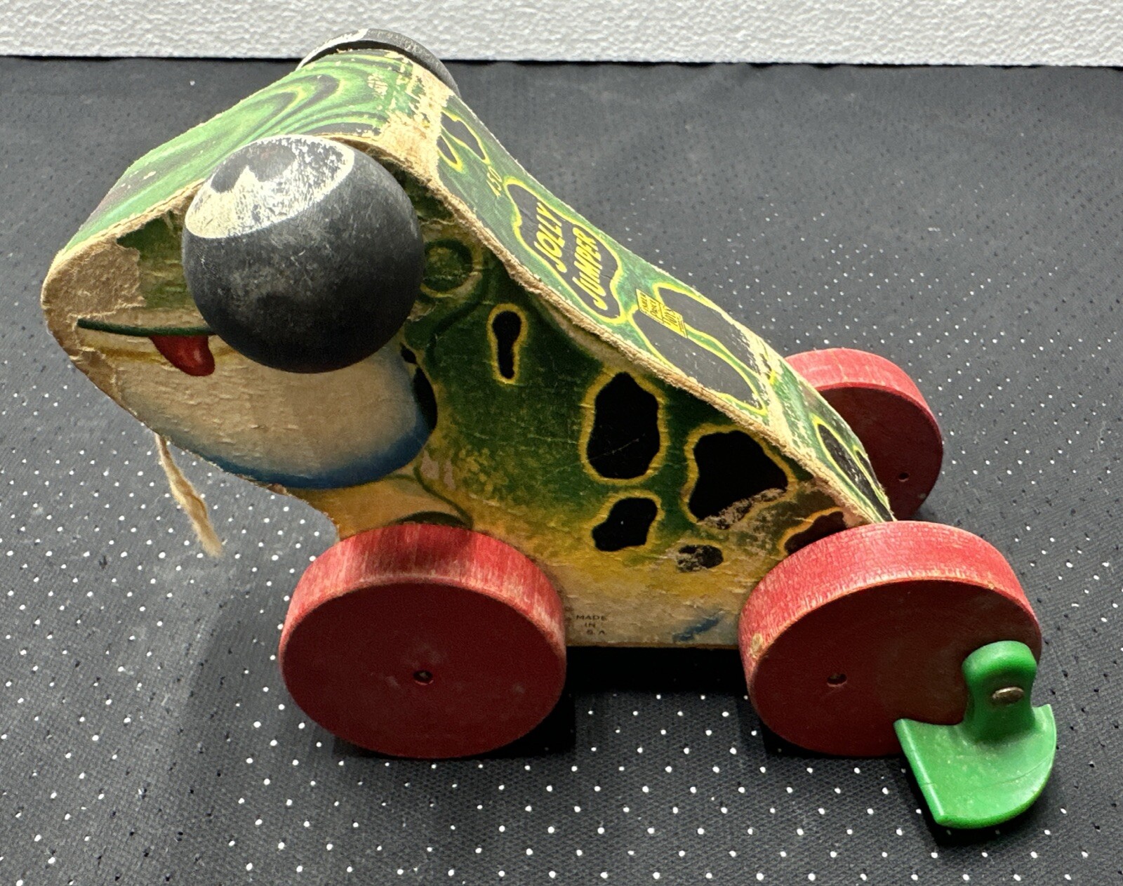 Vintage Fisher Price Pull Kids Toy Jolly Jumper Toad Frog 450 Needs Cord