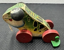 Vintage Fisher Price Pull Kids Toy Jolly Jumper Toad Frog 450 Needs Cord