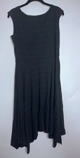 Ann Taylor Womens Dress 8 Black Striped A Line Asymmetrical Sleeveless Stretch