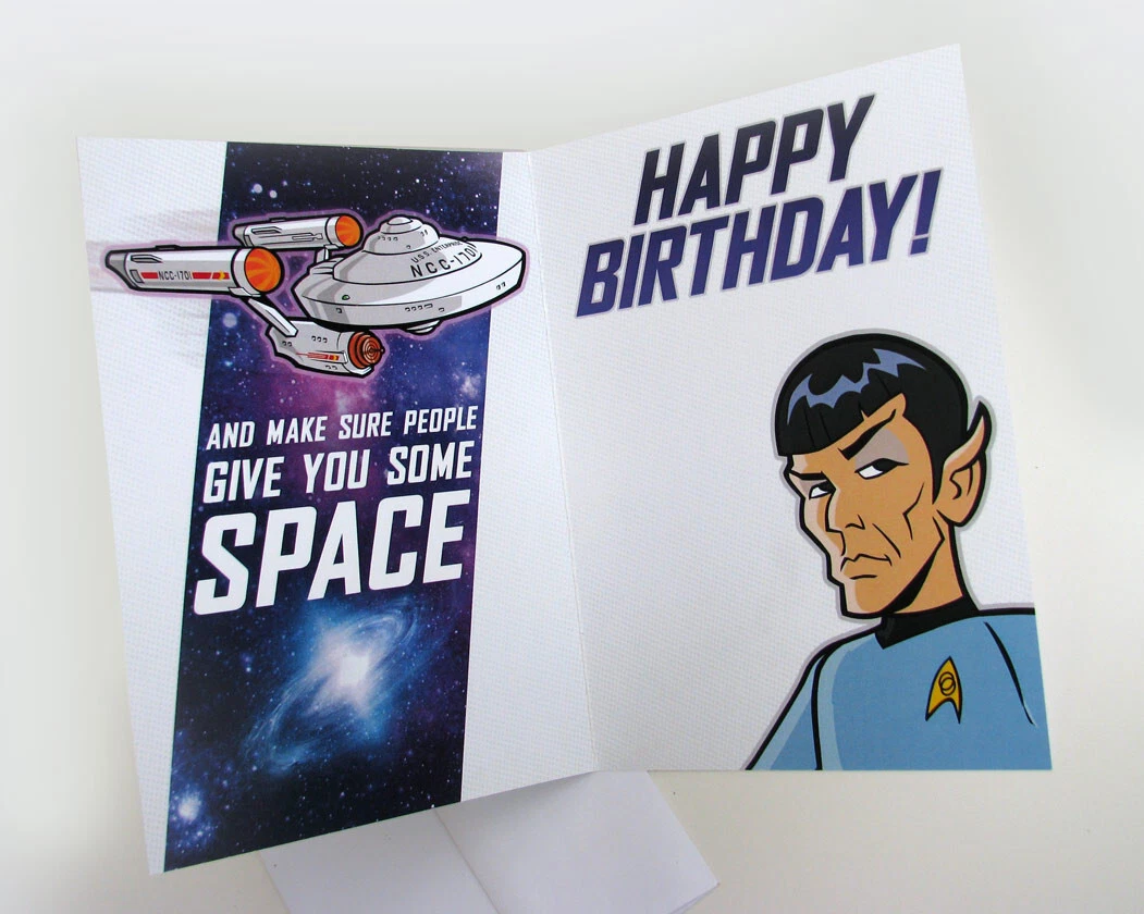 Spock Birthday Card Star Trek Premium 5" x 7" Funny SciFi TV Greeting  Card | eBay