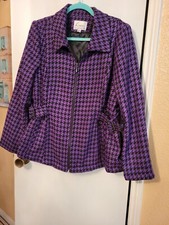 Linea Louis Dell Olio Purple/black Jacket Full Zip Size Lg Cute