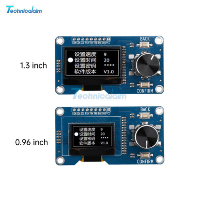 0.96/1.3 Inch OLED Display Screen With EC11 Rotary Encoder Module IIC Interface